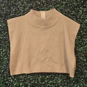 Collectif Tan Ribbed Knit Dickie Or Crop